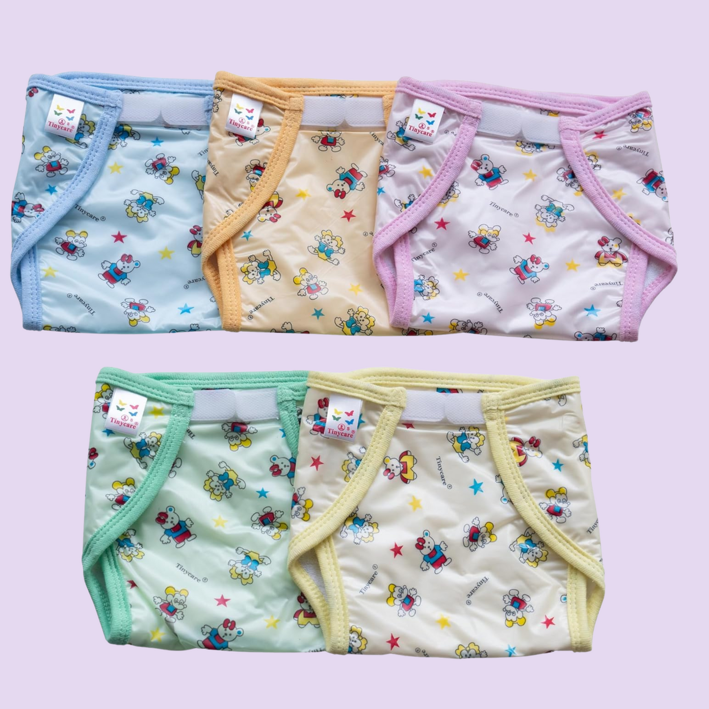 Waterproof Baby Nappy with Velcro β Reusable; Comfortable(Pack of 5)
