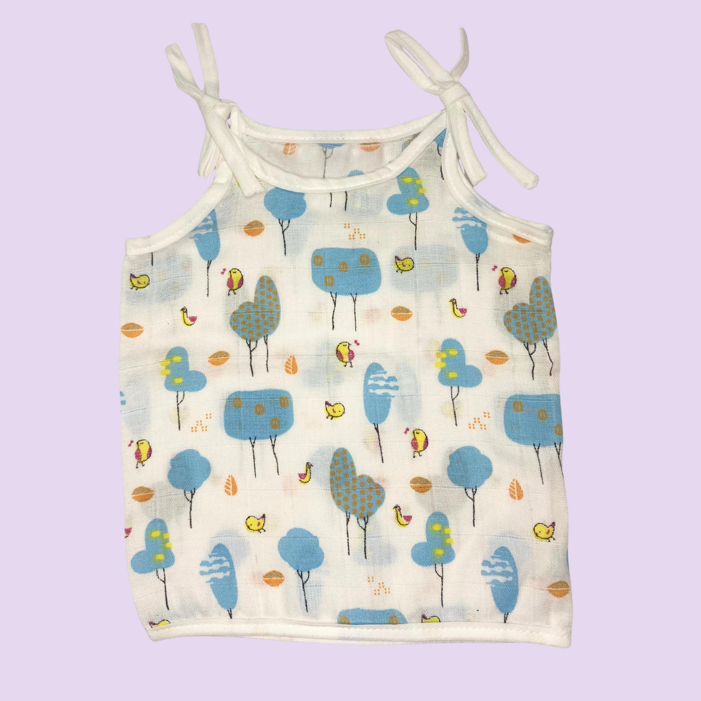 Soft Muslin Baby Jabla – Cherry Print with Shoulder Tie Straps (Pack of 3)