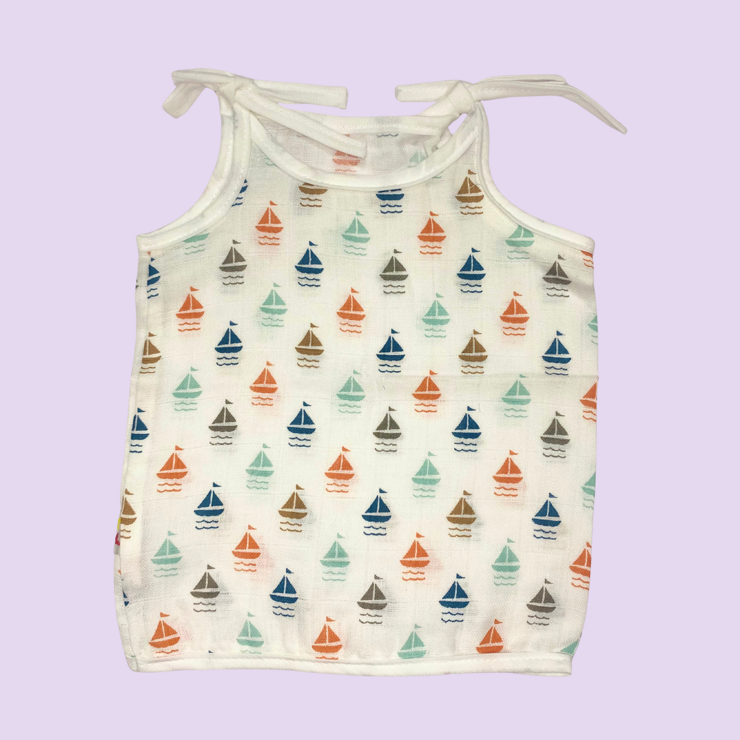 Soft Muslin Baby Jabla – Cherry Print with Shoulder Tie Straps (Pack of 3)