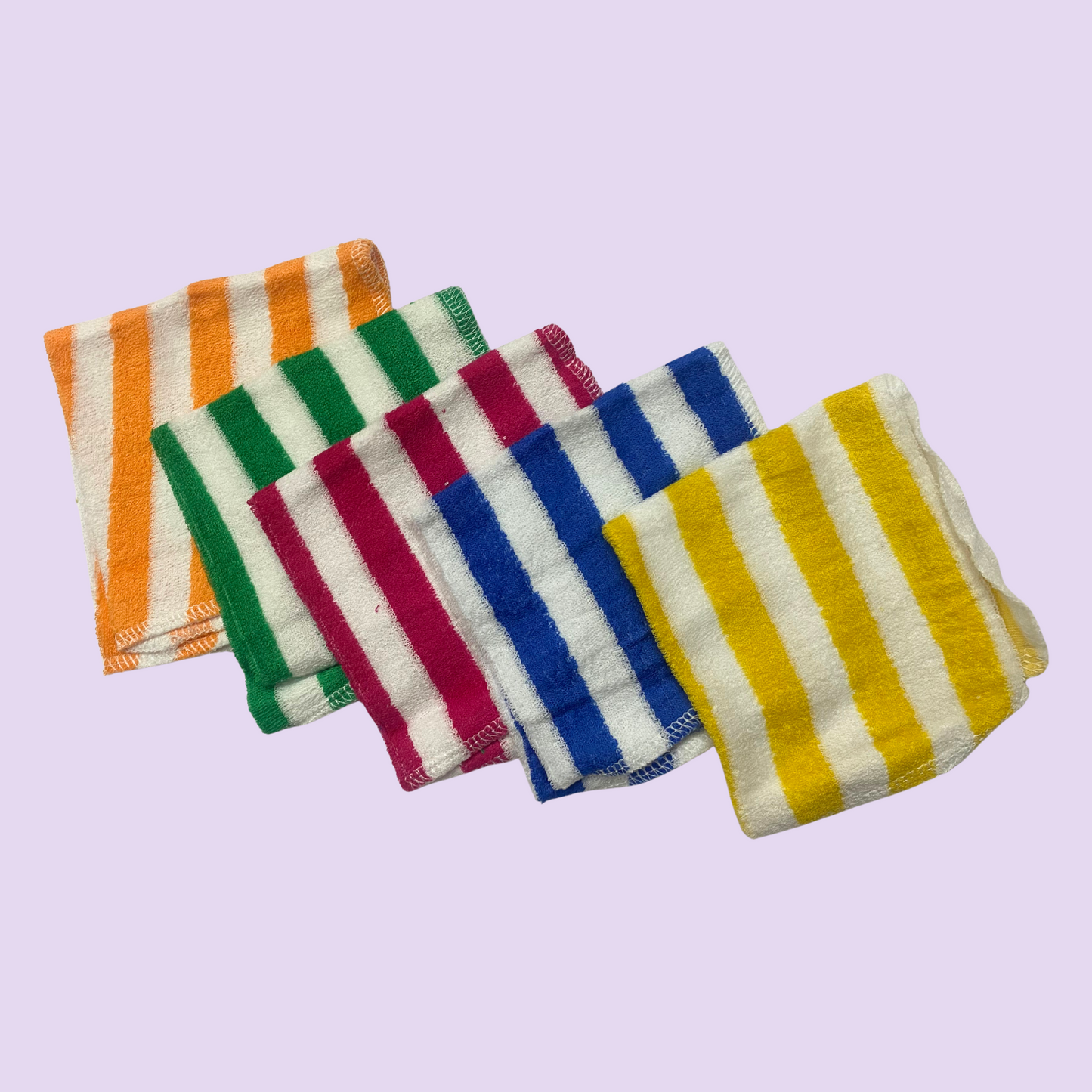 Striped Terry Baby Face Napkins – Soft & Absorbent (10x10 inches)