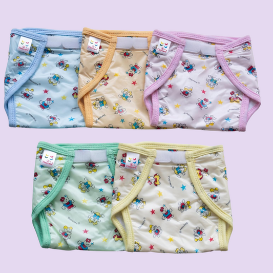 Waterproof Baby Nappy with Velcro – Reusable; Comfortable(Pack of 5)