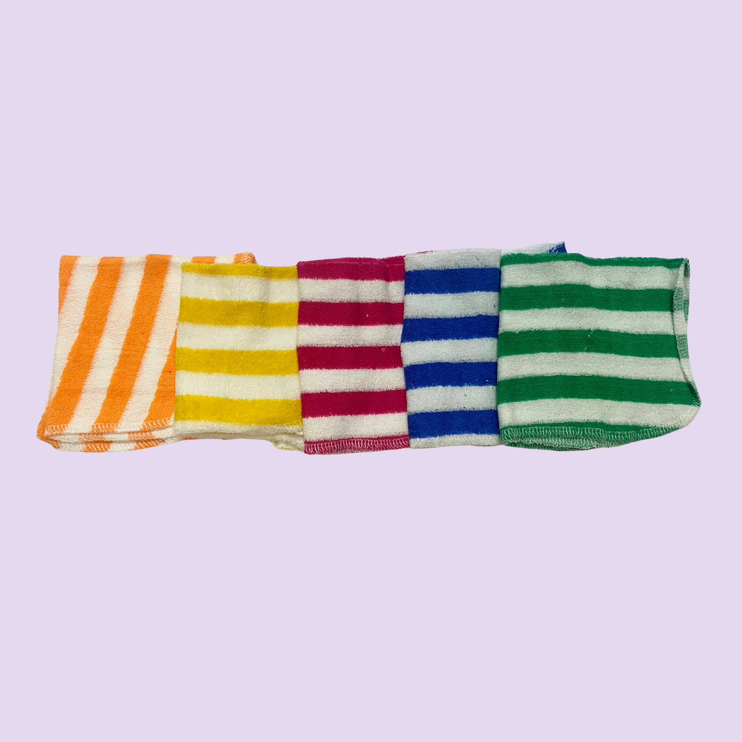 Striped Terry Baby Face Napkins – Soft & Absorbent (10x10 inches)