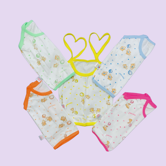 Baby Cotton Jabla Sleeveless Set (Pack of 5)